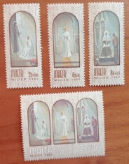 MALTA- 1980-&amp;#039;&amp;#039;PICTURI- CELEBRE-RELIGIE&amp;#039;- CRACIUN&amp;#039;-Serie 4v..-MNH NESTAMP. -Calitate EXTRA foto