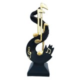 Cumpara ieftin Statueta decorativa Portativ cu note muzicale, Negru, 28 cm, 215H-2