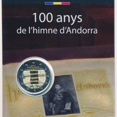 ANDORRA 2017 - 2 euro comemorativ” 100 de ani de imn national” coincard / BU