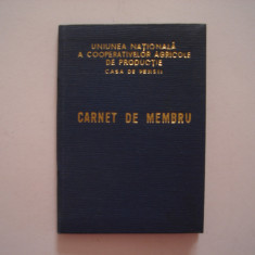 Carnet de membru Uniunea Nationala a Cooperativelor Agricole de Productie, 1970