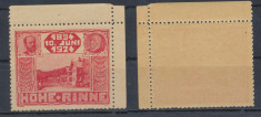 ROMANIA 1924 Posta locala Paltinis Hohe Rinne timbru 1 leu colt de coala MNH foto