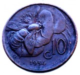 2.009 ITALIA VITTORIO EMANUELE III 10 CENTESIMI 1934 R, Europa, Bronz