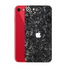 Set Folii Skin Acoperire 360 Compatibile cu Apple iPhone SE 2020 (Set 2) - ApcGsm Wraps Forged Carbon Black foto