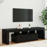 vidaXL Dulap TV cu LED stejar negru 140x36,5x40 cm lemn prelucrat 862030