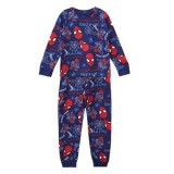 Set Pijama de Iarnă din Bumbac Albastru cu Imprimeu Spiderman pentru Copii, CMCLASS