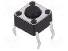 Microintrerupator, 6x6mm, OFF-(ON), SPST-NO, SCHURTER - 1301.9301