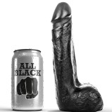 All Black-Dildo Realist Moale Negru 20 Cm-TPR