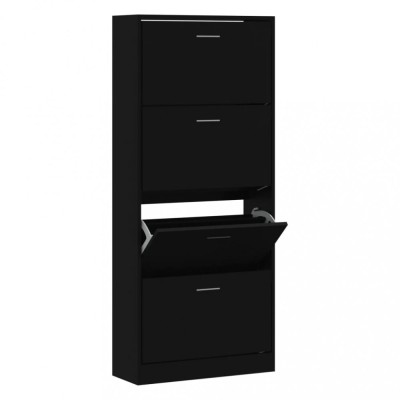 Pantofar, negru, 63x24x147 cm, lemn compozit foto