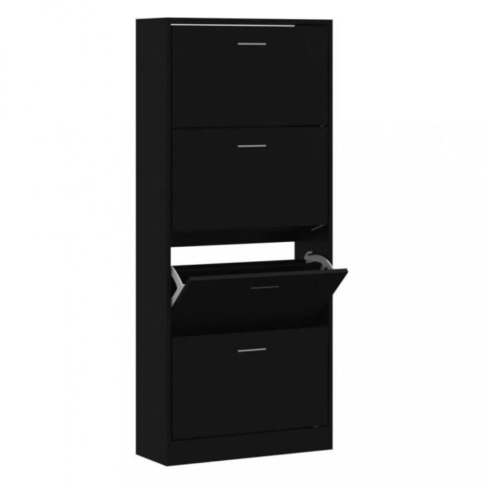 Pantofar, negru, 63x24x147 cm, lemn compozit