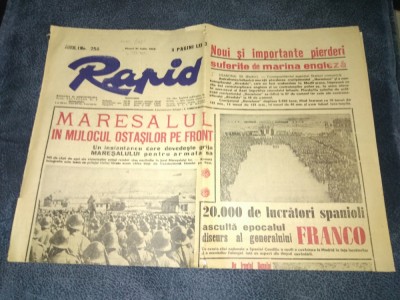 ZIARUL RAPID 31 IULIE 1942 foto
