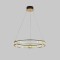 Lustra LED suspendata cu telecomanda si cristal RIGA REED , 80W, lumina Rece/Calda/Neutra, Dimabila, Auriu Lucios, Inaltime Reglabila