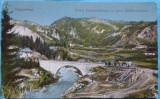 Carte postala, Campulung, Podul Dambovicioara cu gura Dambovicioara, perioada interbelica