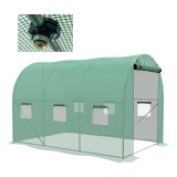 Outsunny Seră de Grădină Tunel 6 m&sup2; cu sistem de irigare integrat, 3L x 2l m 6 ferestre Ușă rulabilă Verde | Aosom Romania