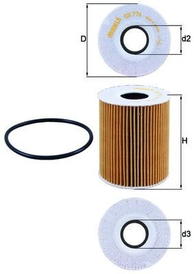 MAHLE OX 776D Filtru ulei foto