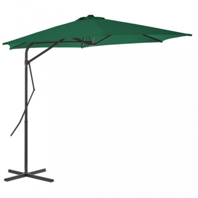 Umbrelă soare de exterior cu st&amp;acirc;lp din oțel, verde, 300 cm foto