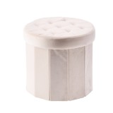 Cumpara ieftin Taburet catifea ivoire 38 x 36 cm