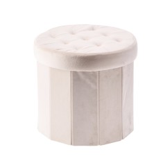Taburet catifea ivoire 38 x 36 cm