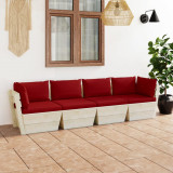 Canapea gradina din paleti, 4 locuri, cu perne, lemn de molid GartenMobel Dekor, vidaXL