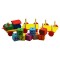 Trenulet Cubico, lemn multicolor, 11 piese, OnemisFlot