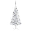 VidaXL Brad Crăciun pre-iluminat cu set globuri, argintiu, 120 cm, PET 3077694