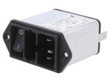 Conector alimentare AC soclu tată 6A 250VAC C14 ecranat