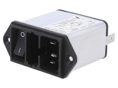 Conector alimentare AC soclu tată 6A 250VAC C14 ecranat foto