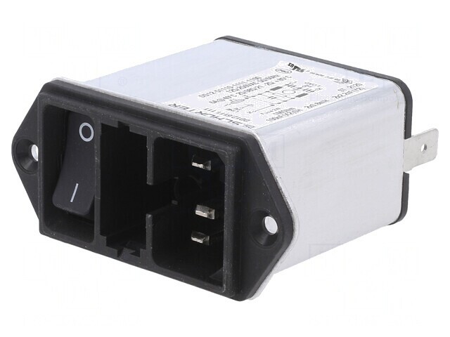 Conector alimentare AC soclu tată 6A 250VAC C14 ecranat