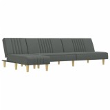 Cumpara ieftin Canapea extensibila in forma de L gri 255x140x70 cm textil