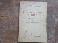 Consideratiuni Critice - I - Nuvela lui I. AL. Bratescu-Voinesti, 1938 foto