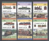 St. Lucia 1984 Trains 6 pairs MNH S.561, Nestampilat