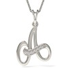 Colier Argint 925 cu Pandantiv Initiala A, 15mm, 45cm. Bijuterie dama argintie, cadou special: Valentine&#039;s Day, Craciun