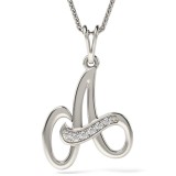 Colier Argint 925 Femei, Pandantiv Initiala A, 15mm, 45cm, Cadou Valentine&#039;s Day/Craciun