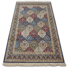 Covor Windsor 22937 Rozeta Franjuri traditional albastru inchis , 160x230 cm foto