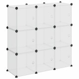 Cumpara ieftin Organizator cub de depozitare cu 9 cuburi si usi, PP transparent