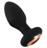 Vibrator Anal cu Rotatii, Remote Control, Silicon, USB, Negru, 9.7 cm