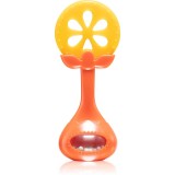 BabyOno Have Fun Teether jucărie pentru dentiție cu zornăitoare Juicy Orange 1 buc
