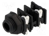 Conector Jack 6,3mm soclu mamă mono cu &icirc;ntrerupător dublu AMPHENOL