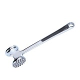 Tocator pentru șnițele și carne eMazing, din aliaj de zinc, cu m&acirc;ner antialunecare, 2 capete, lungime 22 cm, argintiu