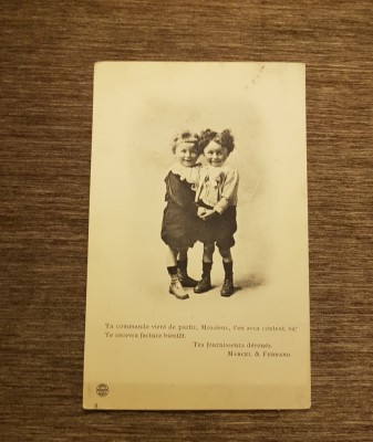 Carte poștală Franța .Marcel și Fernand, doi băieți veseli foto