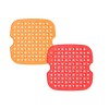 Set 2 covorase din silicon pentru friteuza cu aer cald, diametru 21.5 cm, rosu, portocaliu