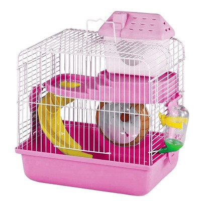 Cusca pentru hamsteri Ropet&amp;reg;, cu accesorii incluse, 27x21x27 cm, Tava Roz foto