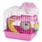 Cusca pentru hamsteri Ropet&reg;, cu accesorii incluse, 27x21x27 cm, Tava Roz