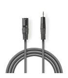 Cablu audio XLR 3-Pin tata - 3.5mm Jack tata 3m gri Nedis