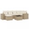 Set canapele de gradina, 7 piese, cu perne, bej, poliratan