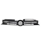Grila masca radiator VW Golf 6 (5k), 10.2008-, Fata, cu 2 ornamente cromate; deschis; Negru stralucitor, Aftermarket