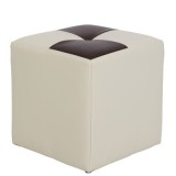 TABURET COOL - IMITATIE PIELE - CREM/DIVERSE CULORI - Roz 21896