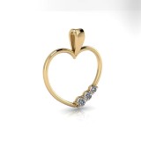 Pandativ din aur galben de 14K in forma de inima