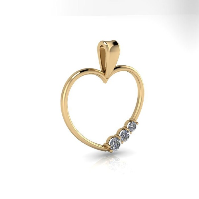 Pandativ din aur galben de 14K in forma de inima