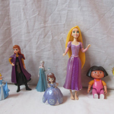 Set 7 figurine/papusi Disney=Cenusareasa,Ana,Elsa,Printesa Sofia