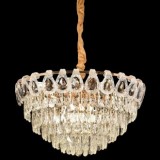Candelabru Cristal CC5122/500GD 9x E14, Diametru 49cm, Auriu Lucios, Inaltime Reglabila ModernLight Concept